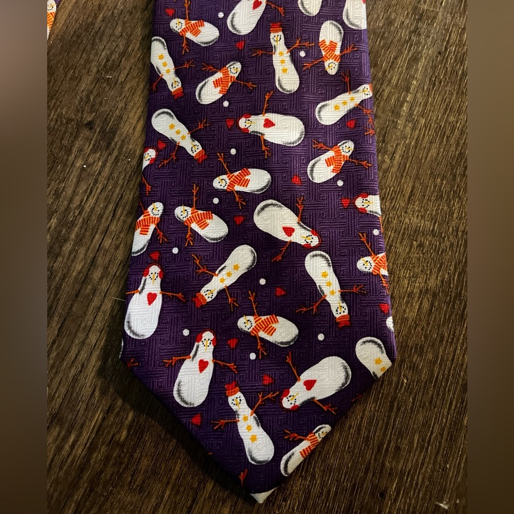 Mens Snowman Necktie (Purple) New  CMN
